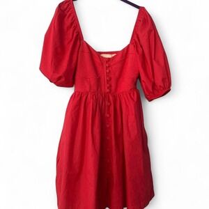 red maeve anthropologie dress